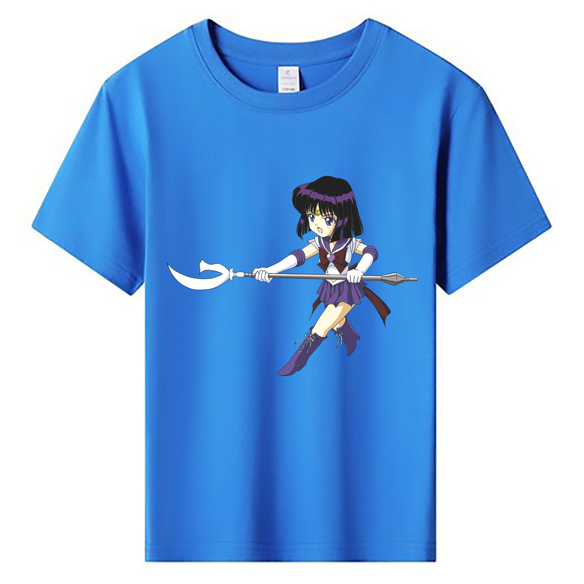 （画像用） 美少女戦士セーラームーン 土萠ほたる Sailor Moon Tomoe Hotaru （セーラーサターン；Sailor Saturn） 綿100％キッズTシャツ（フロントプリント）